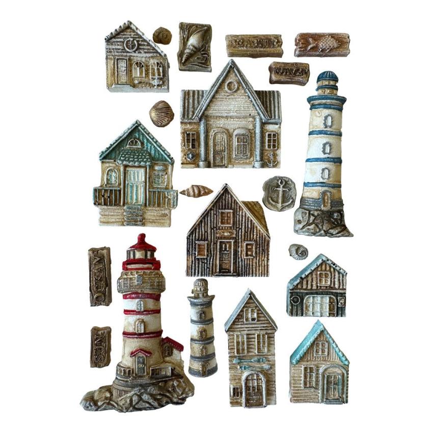 Stamperia - Gießform A5 "Houses and Lighthouse" Soft Mould 