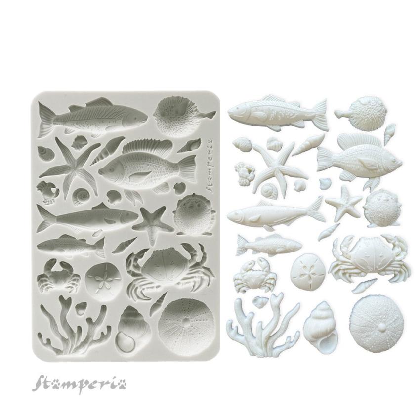Stamperia - Gießform A5 "Shells and Fish" Soft Mould 