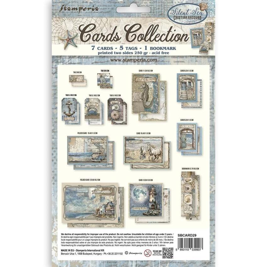 Stamperia - Stanzteile "Silent Sea" Cards Collection