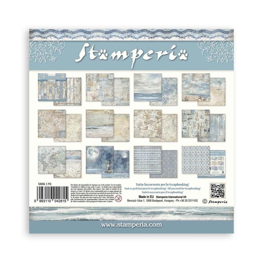 Stamperia - Designpapier "Silent Sea" Maxi Paper Pack 12x12 Inch - 10 Bogen