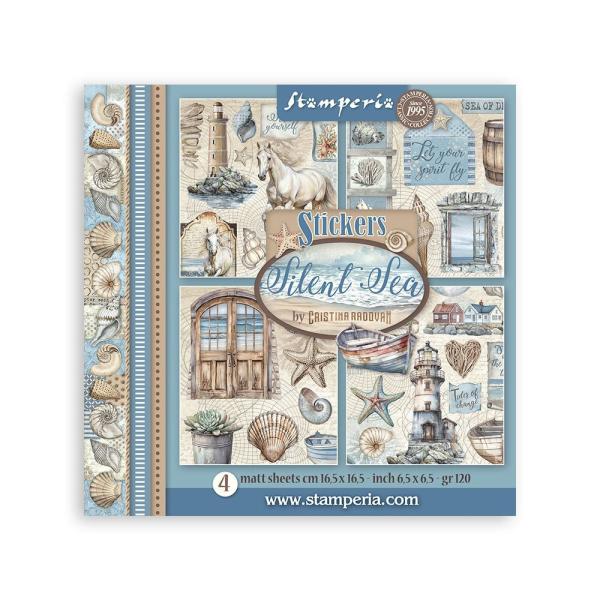 Stamperia - Aufkleber "Silent Sea" Sticker 16,5x16,5cm - 4 Bogen