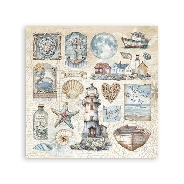Stamperia - Aufkleber "Silent Sea" Sticker 16,5x16,5cm - 4 Bogen