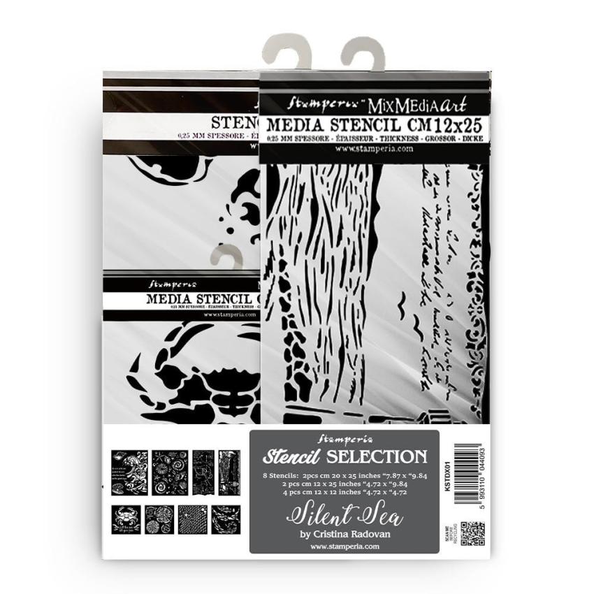 Stamperia - Schablone "Silent Sea" Stencil Assortment