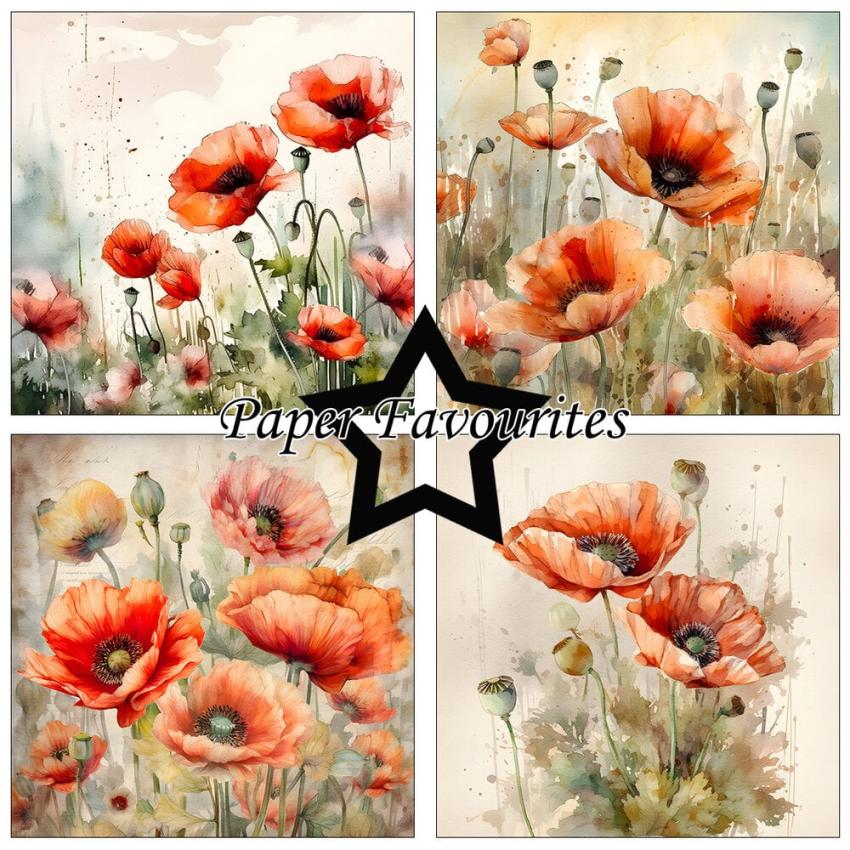 Paper Favourites - Designpapier "Poppy" Paper Pack 6x6 Inch - 24 Bogen
