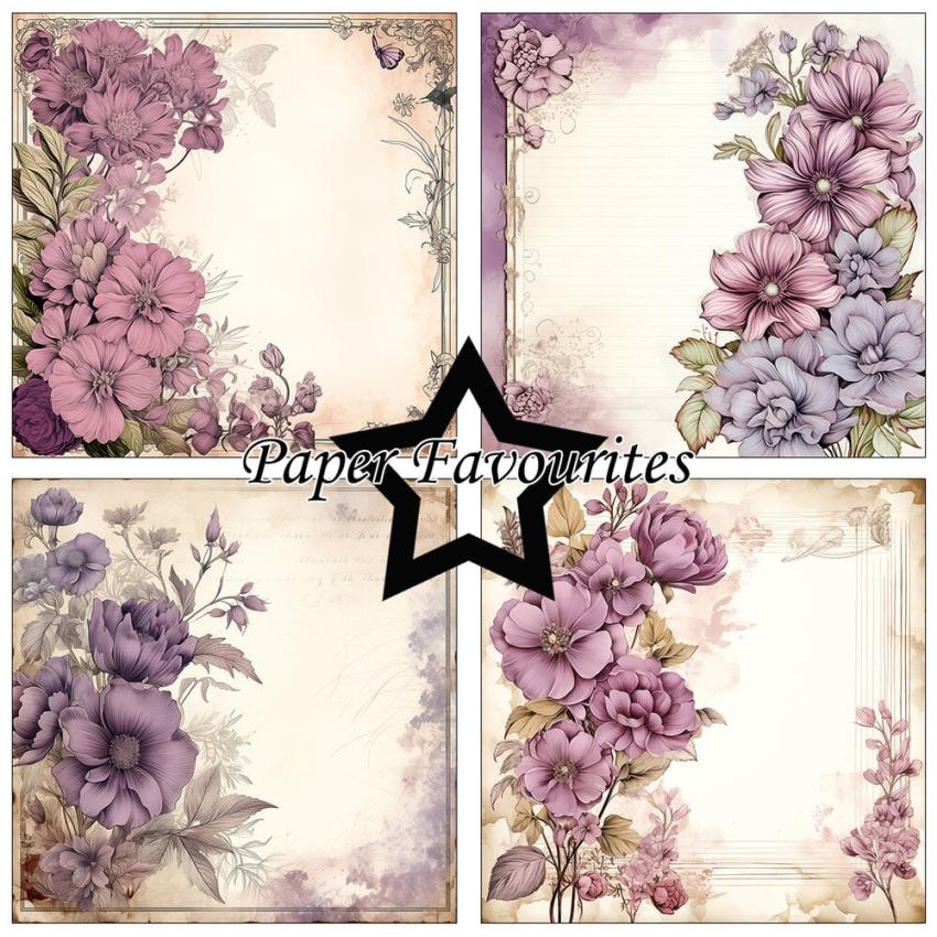 Paper Favourites - Designpapier "Vintage Mauve" Paper Pack 6x6 Inch - 24 Bogen