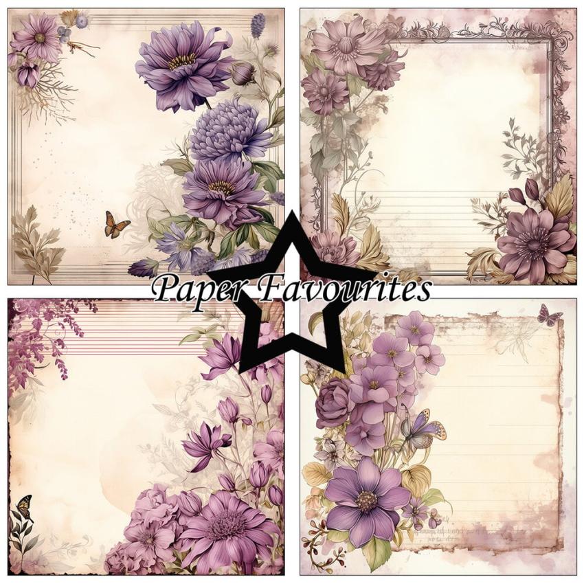 Paper Favourites - Designpapier "Vintage Mauve" Paper Pack 6x6 Inch - 24 Bogen