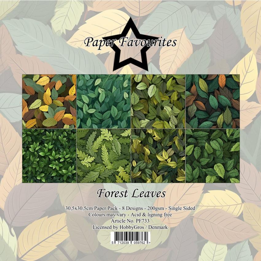 Paper Favourites - Designpapier "Forest Leaves" Paper Pack 12x12 Inch 8 Bogen