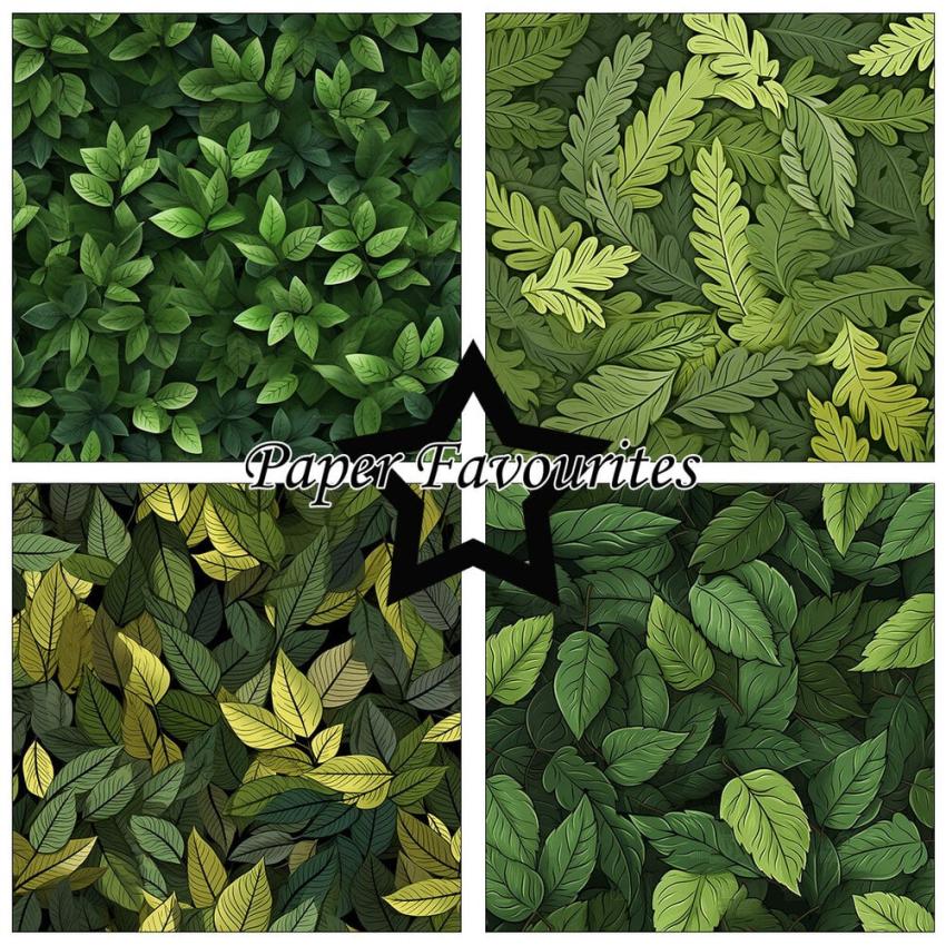 Paper Favourites - Designpapier "Forest Leaves" Paper Pack 12x12 Inch 8 Bogen