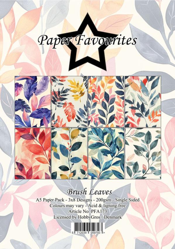 Paper Favourites - Designpapier "Brush Leaves" Paper Pack A5 - 24 Bogen