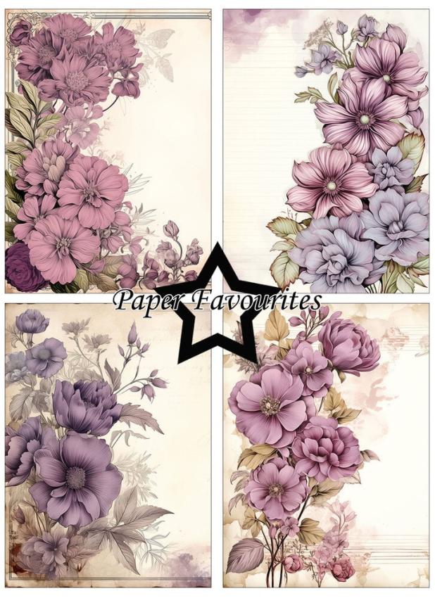 Paper Favourites - Designpapier "Vintage Mauve" Paper Pack A6 - 24 Bogen