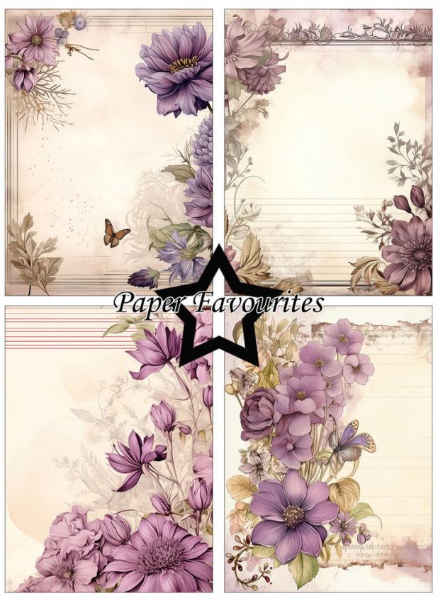Paper Favourites - Designpapier "Vintage Mauve" Paper Pack A6 - 24 Bogen