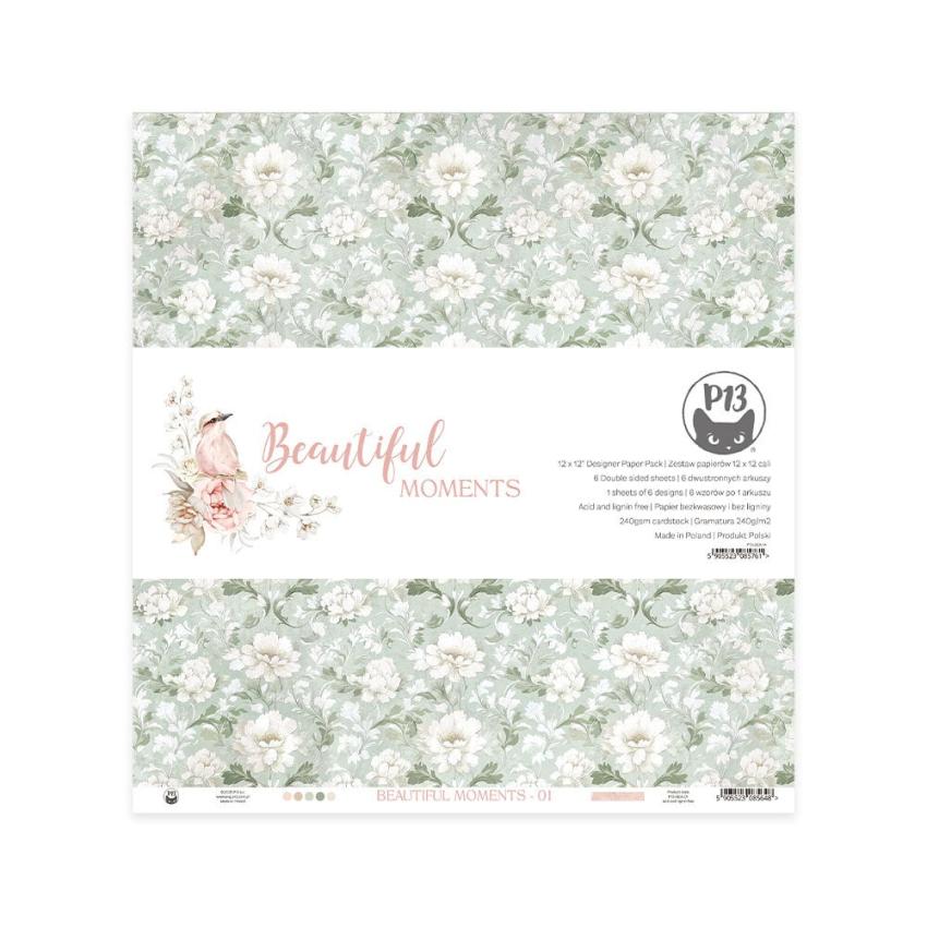Piatek P13 - Designpapier "Beautiful Moments" Paper Pack 12x12 Inch - 6 Bogen