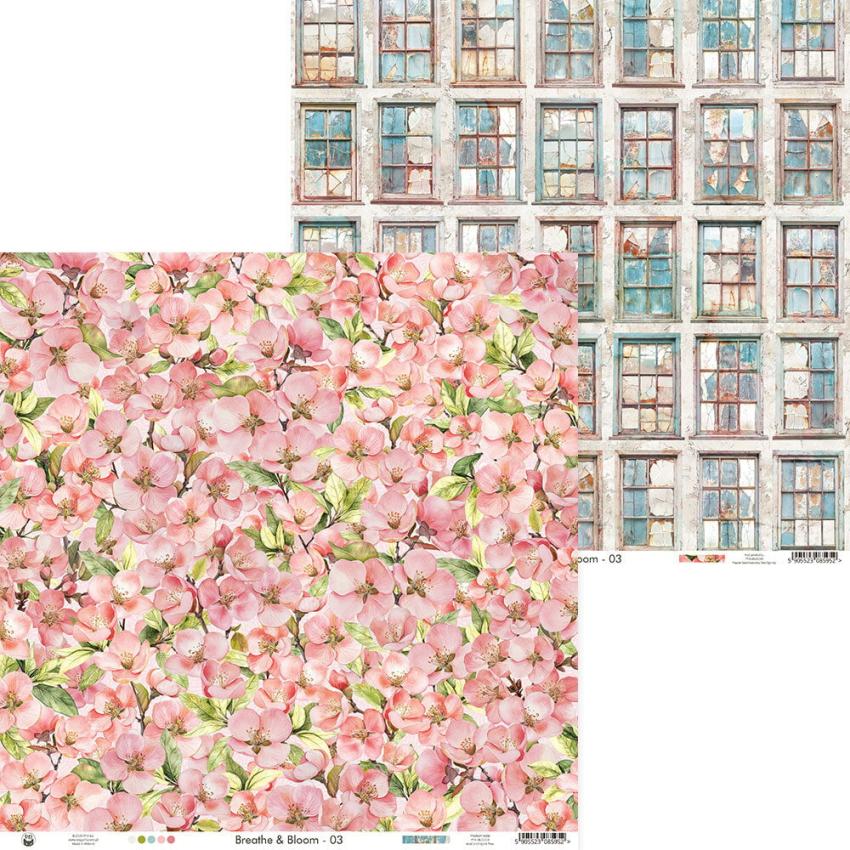 Piatek P13 - Designpapier "Breathe and Bloom" Paper Pack 12x12 Inch - 12 Bogen