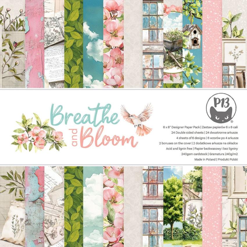 Piatek P13 - Designpapier "Breathe and Bloom" Paper Pack 6x6 Inch - 24 Bogen