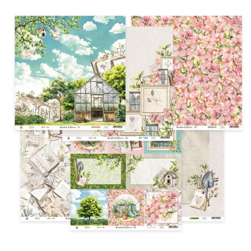 Piatek P13 - Designpapier "Breathe and Bloom" Paper Pack 12x12 Inch - 6 Bogen