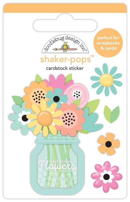 Doodlebug Design - Dimensional-Sticker "Butterfly Kisses Spring Bouquet" Shaker-Pops