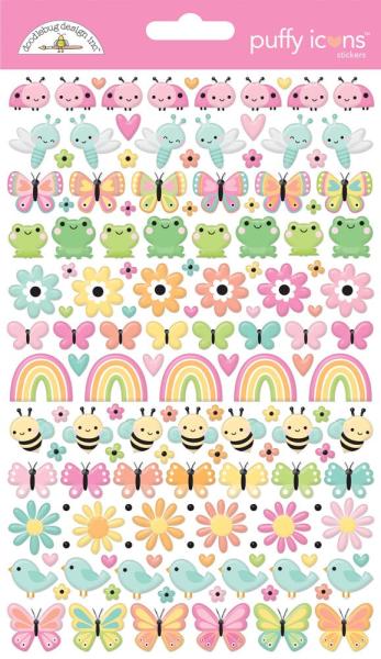 Doodlebug Design - Aufkleber "Butterfly Kisses" Puffy Icons Sticker