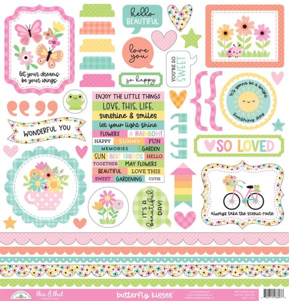 Doodlebug Design - Aufkleber "Butterfly Kisses" Sticker This & That