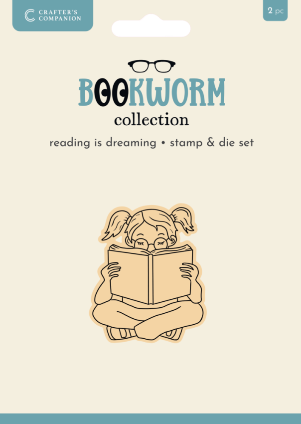 Crafters Companion - Stempelset & Stanzschablone "Reading is Dreaming" Stamp & Dies