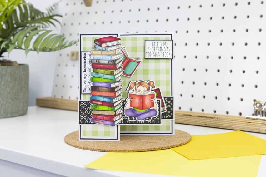 Crafters Companion - Stempelset & Stanzschablone "Reading is Dreaming" Stamp & Dies