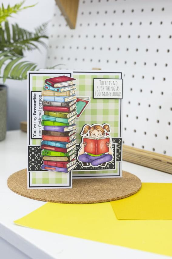 Crafters Companion - Stempelset & Stanzschablone "Reading is Dreaming" Stamp & Dies
