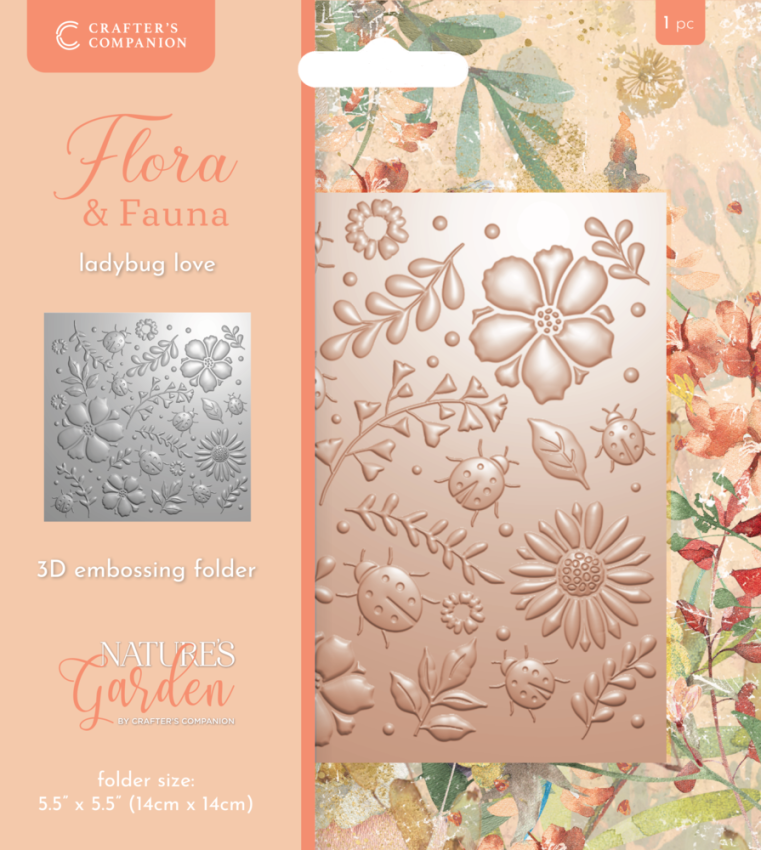 Crafters Companion - Prägefolder "Ladybug Love" 3D Embossingfolder