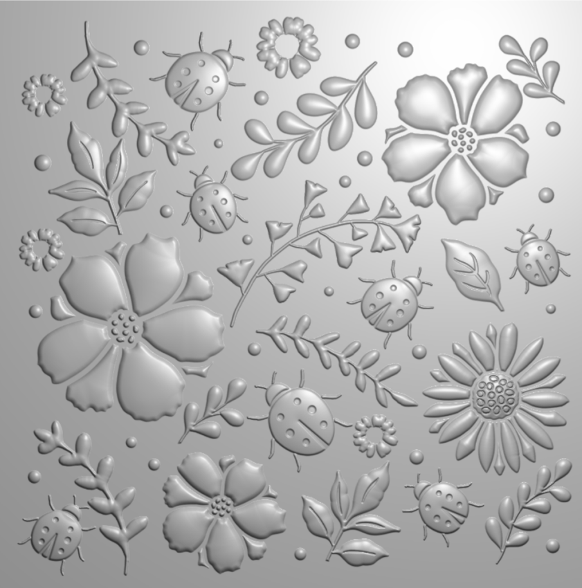 Crafters Companion - Prägefolder "Ladybug Love" 3D Embossingfolder