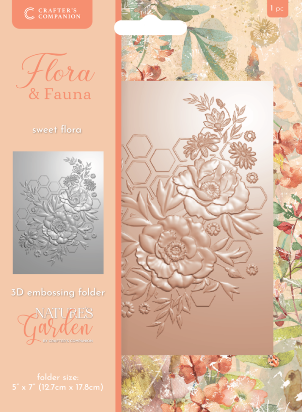Crafters Companion - Prägefolder "Sweet Flora" 3D Embossingfolder