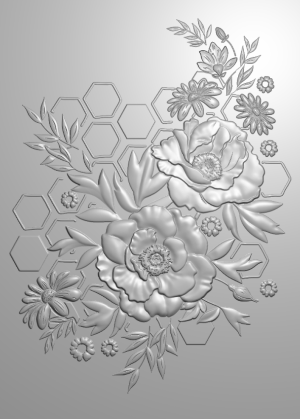 Crafters Companion - Prägefolder "Sweet Flora" 3D Embossingfolder