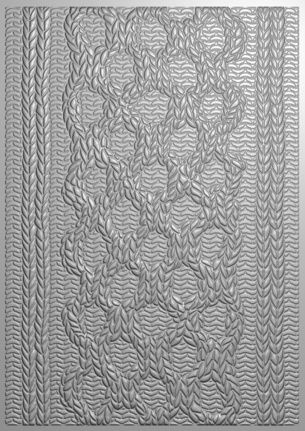 Crafters Companion - Prägefolder "Cable Knit" 3D Embossingfolder