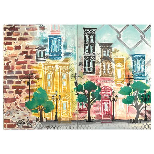 Sizzix - Schablone & Stempelset "City Life" Stencil &  Clear Stamps by Vic Hollins