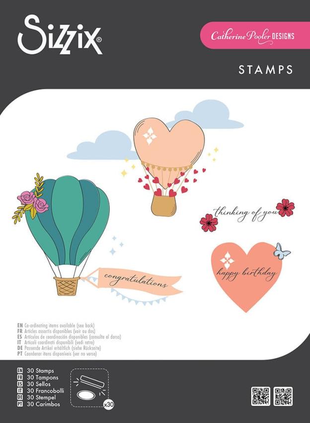 Sizzix - Stempelset "Up and Away" Clear Stamps Design by Catherine Pooler