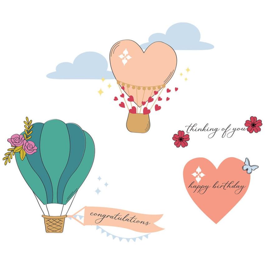 Sizzix - Stempelset "Up and Away" Clear Stamps Design by Catherine Pooler