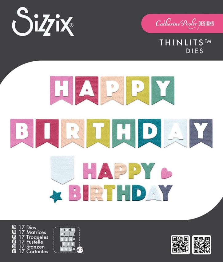 Sizzix - Stanzschablone "Birthday Bunting" Thinlits Craft Dies by Catherine Pooler