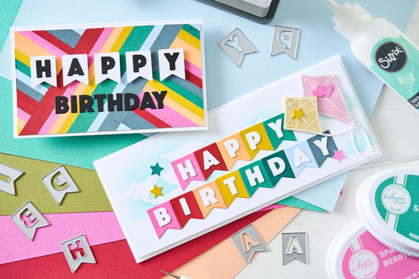 Sizzix - Stanzschablone "Birthday Bunting" Thinlits Craft Dies by Catherine Pooler