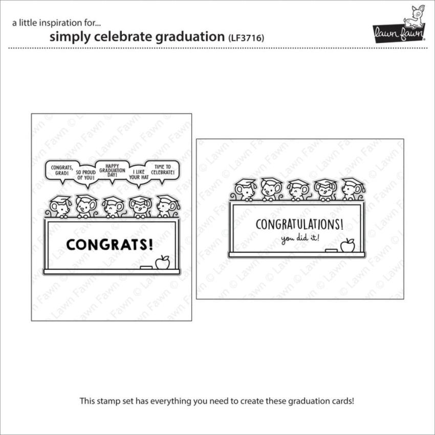 Lawn Fawn - Stempelset "Simply Celebrate Graduation" Clear Stamp