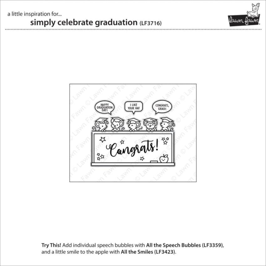 Lawn Fawn - Stempelset "Simply Celebrate Graduation" Clear Stamp