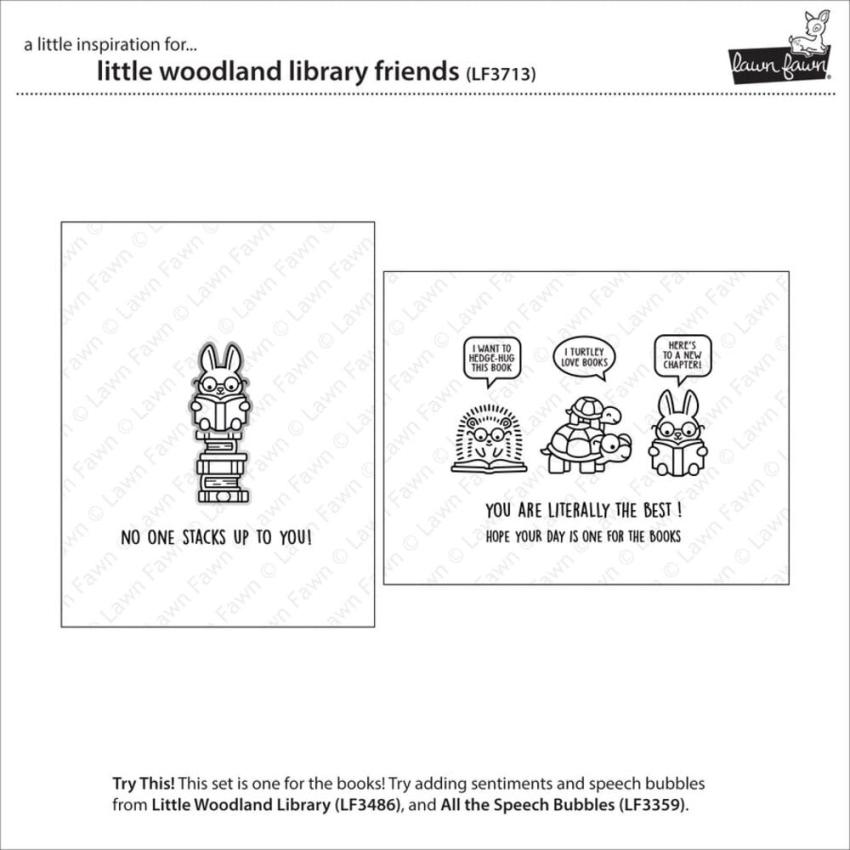 Lawn Fawn - Stempelset "Little Woodland Library Friends" Clear Stamp