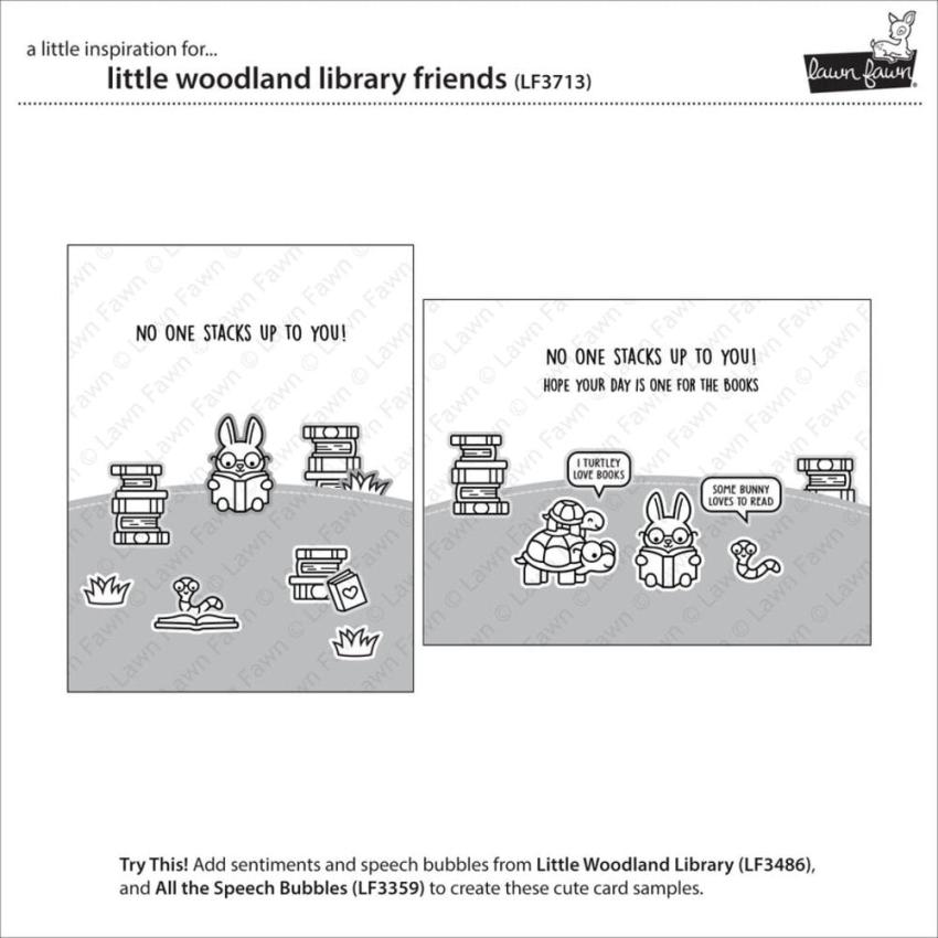 Lawn Fawn - Stempelset "Little Woodland Library Friends" Clear Stamp