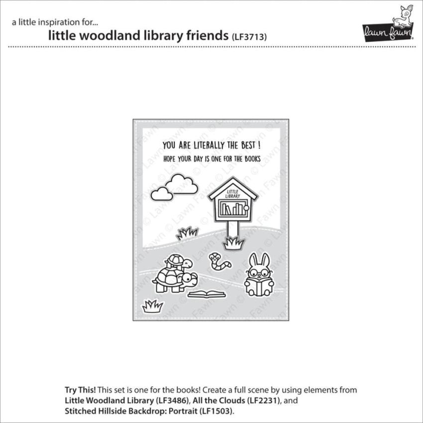 Lawn Fawn - Stempelset "Little Woodland Library Friends" Clear Stamp