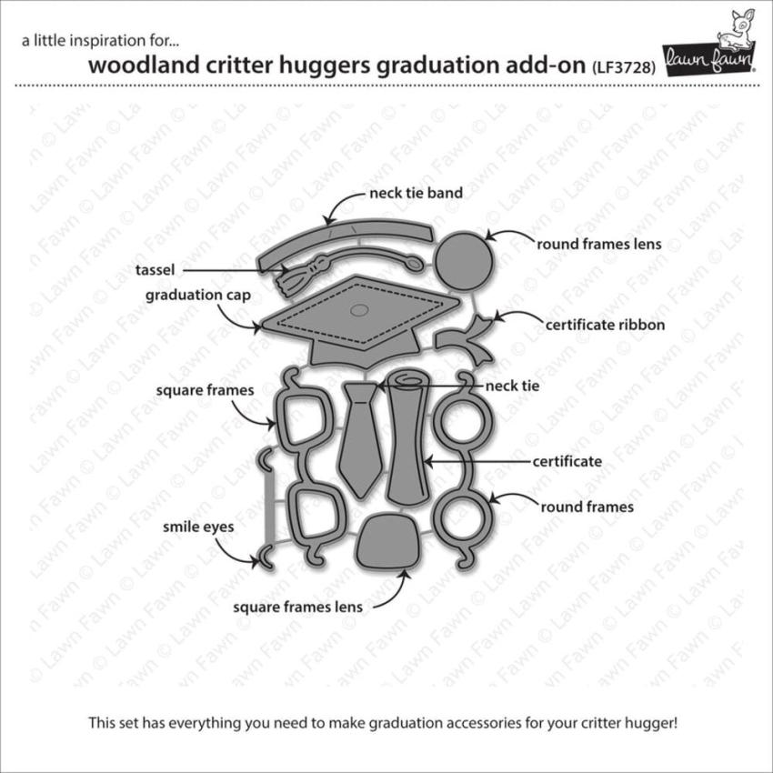 Lawn Fawn - Stanzschablone "Woodland Critter Huggers Graduation" Add-on Die