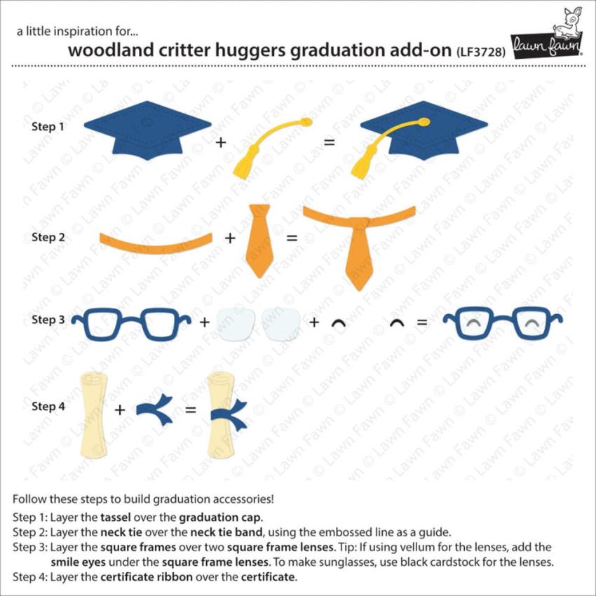 Lawn Fawn - Stanzschablone "Woodland Critter Huggers Graduation" Add-on Die