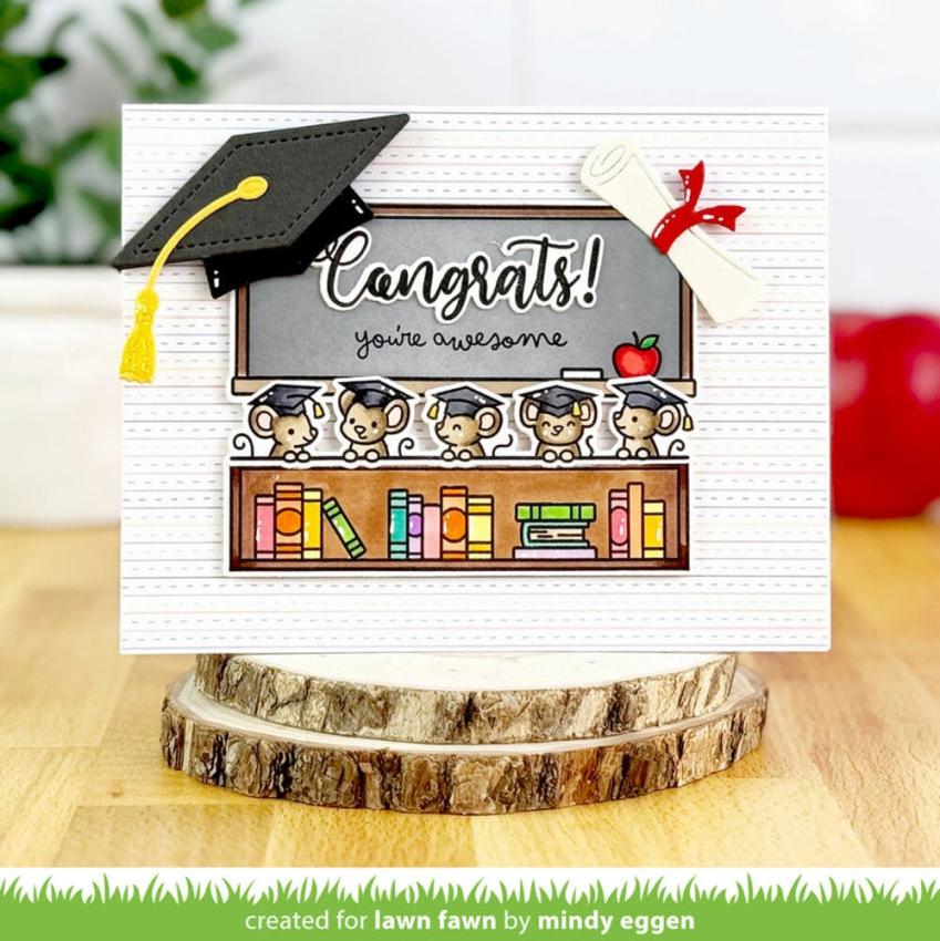Lawn Fawn - Stanzschablone "Woodland Critter Huggers Graduation" Add-on Die