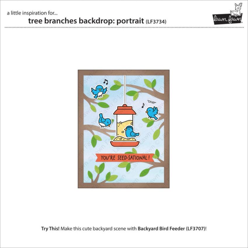 Lawn Fawn - Stanzschablone "Tree Branches Backdrop Portrait" Dies