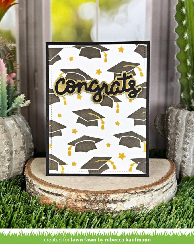 Lawn Fawn - Schablone "Graduation Caps" Stencil