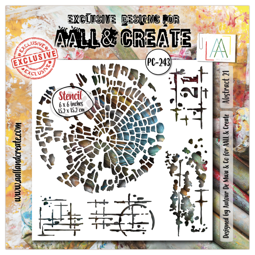 AALL and Create - Schablone 6x6 Inch "Abstract 21 "Stencil