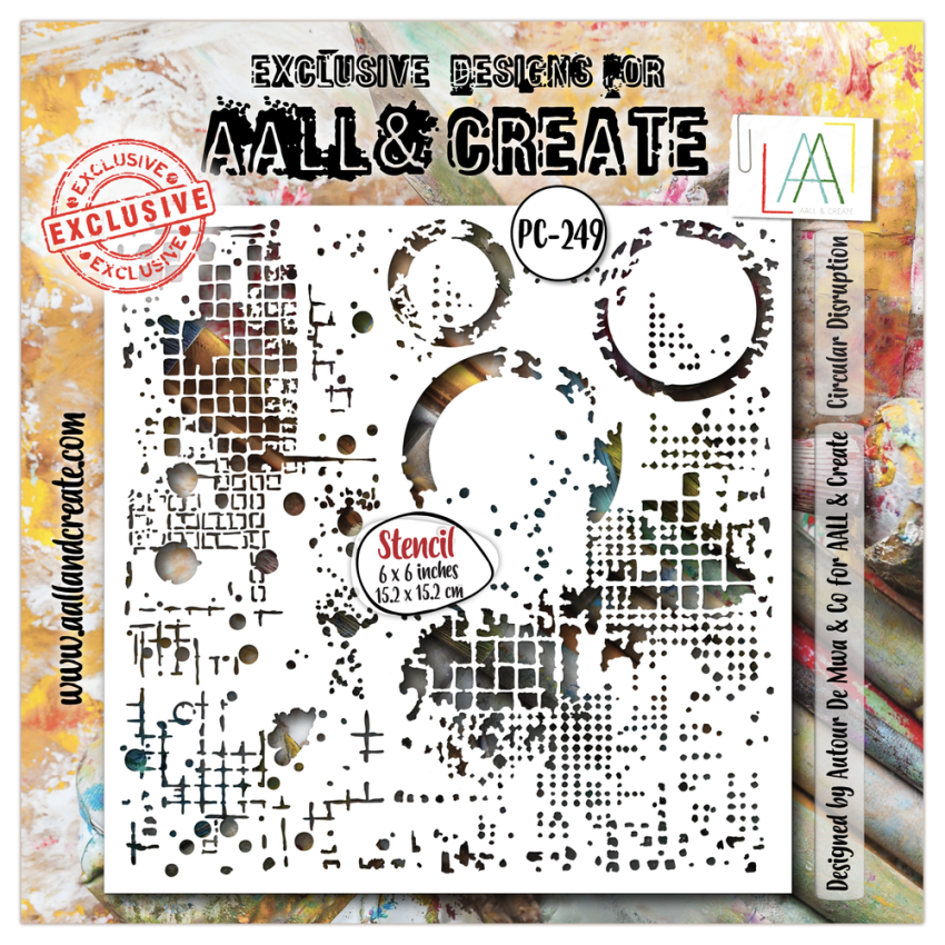 AALL and Create - Schablone 6x6 Inch "Circular Disruption "Stencil