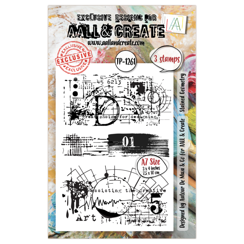 AALL and Create - Stempelset A7 "Stained Geometry" Clear Stamps