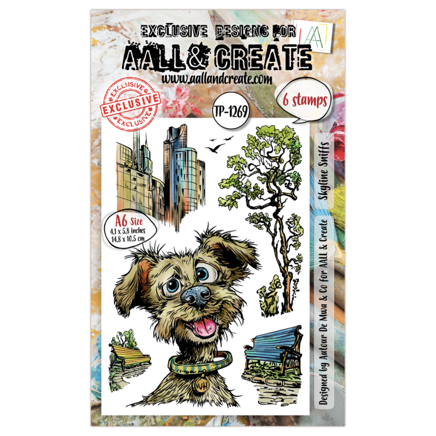 AALL and Create - Stempelset A6 "Skyline Sniffs" Clear Stamps