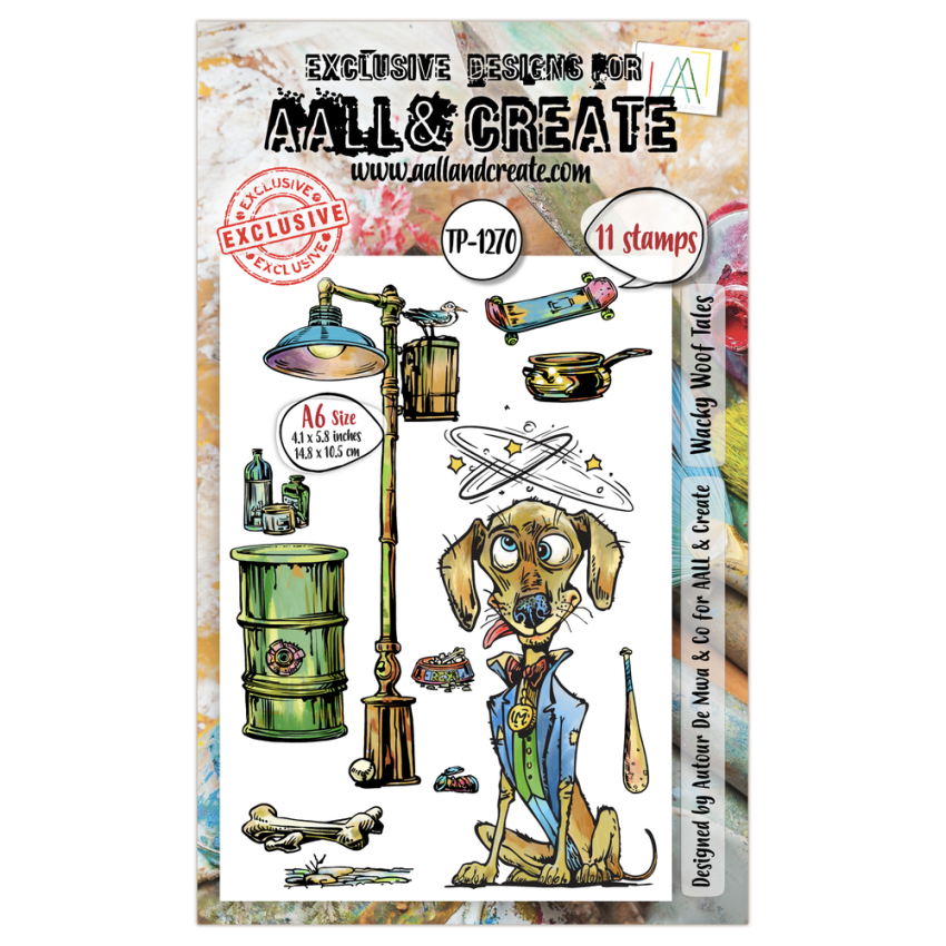 AALL and Create - Stempelset A6 "Wacky Woof Tales" Clear Stamps